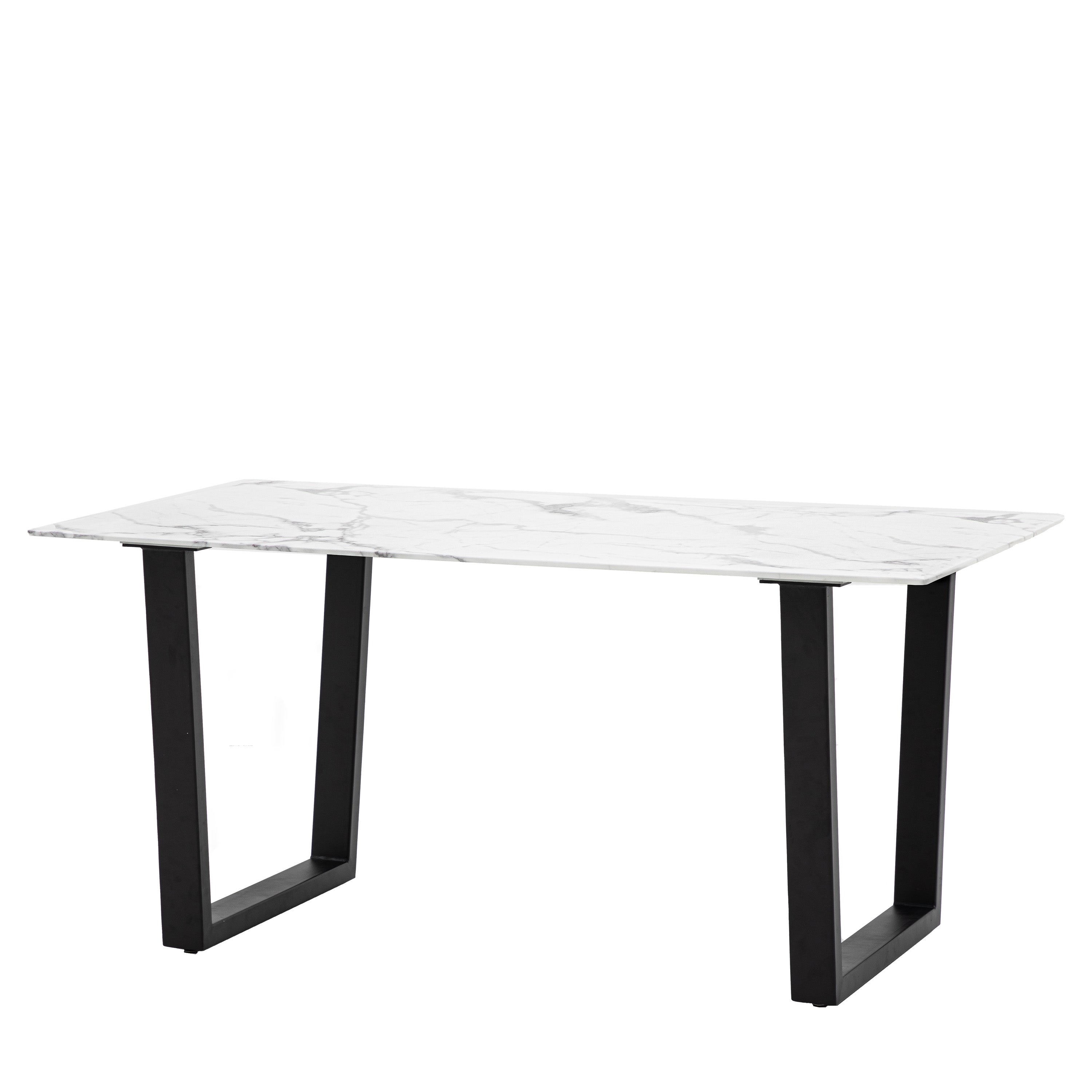 Ari White Marble Rectangle Dining Table | 6 Seater